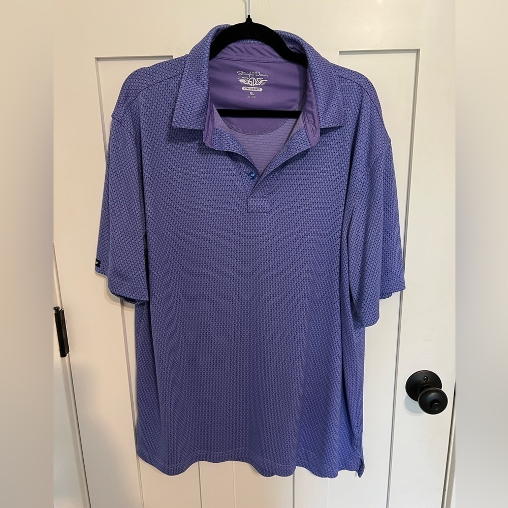 Straight Down Golf Performance Polo Men’s Size XL Short Sleeve Collared Purple